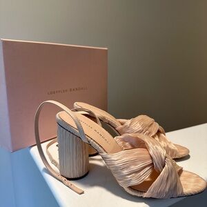 Loeffler Randall REED pleated twist heel in almond